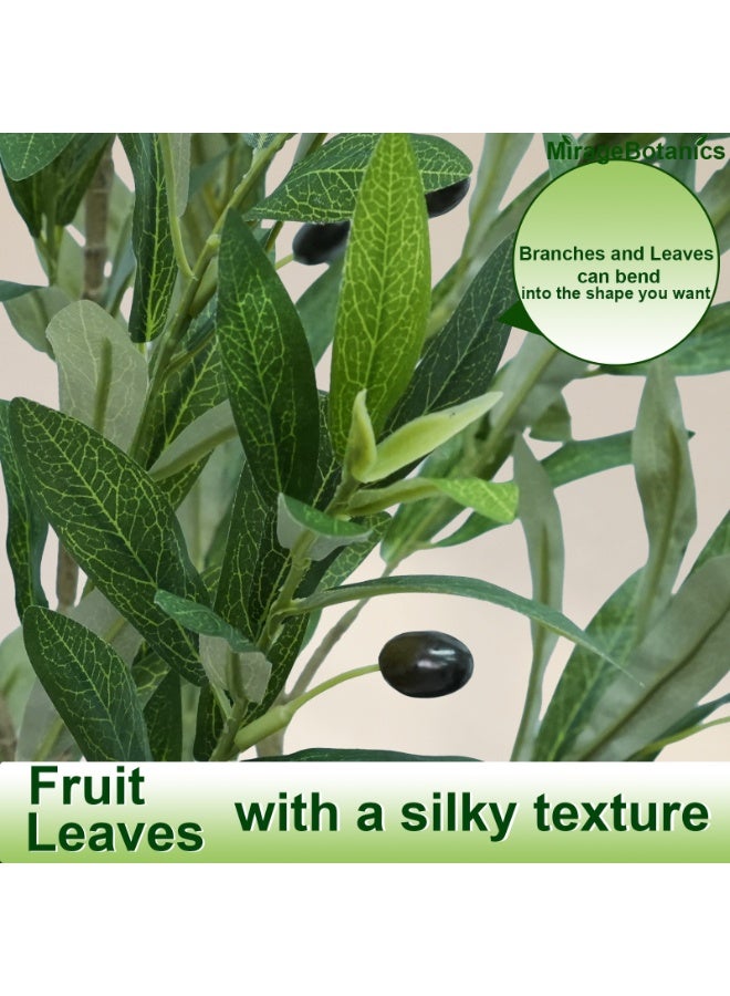 MirageBotanics 7ft Artificial Olive Trees Indoor,Faux Olive Tree with White Planter Pot,Artificial Plants Lifelike Fruits for Home Office MeetingRoom Living Room Indoor Outdoor Decor (215cm) - Image 5